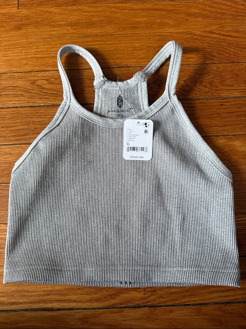 FP Movement by Free People Ribbed Tank Top in Light Gray